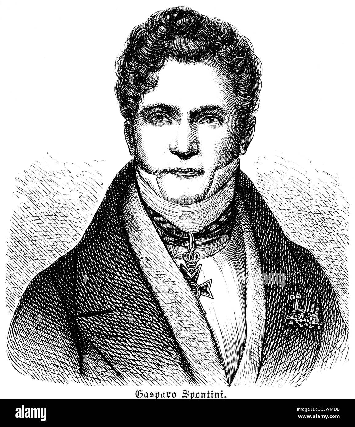 Gaspare Luigi Pacifico Spontini (1774-1851) Generalmusikdirektor, musical director in Berlin, person of history, hisrorical Illsutration 1886 Stock Photo