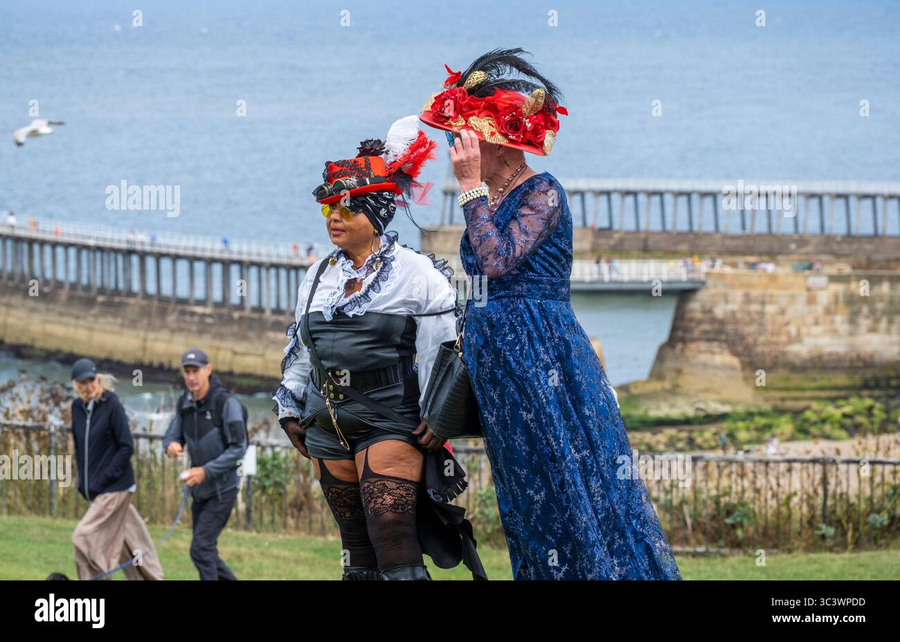 Whitby, North Yorkshire, England. UK. 27th July, 2025. Steampunks out in force at Whitby steampunk weekend. Credit: Alan Dawson/Alamy Live News Stock Photo