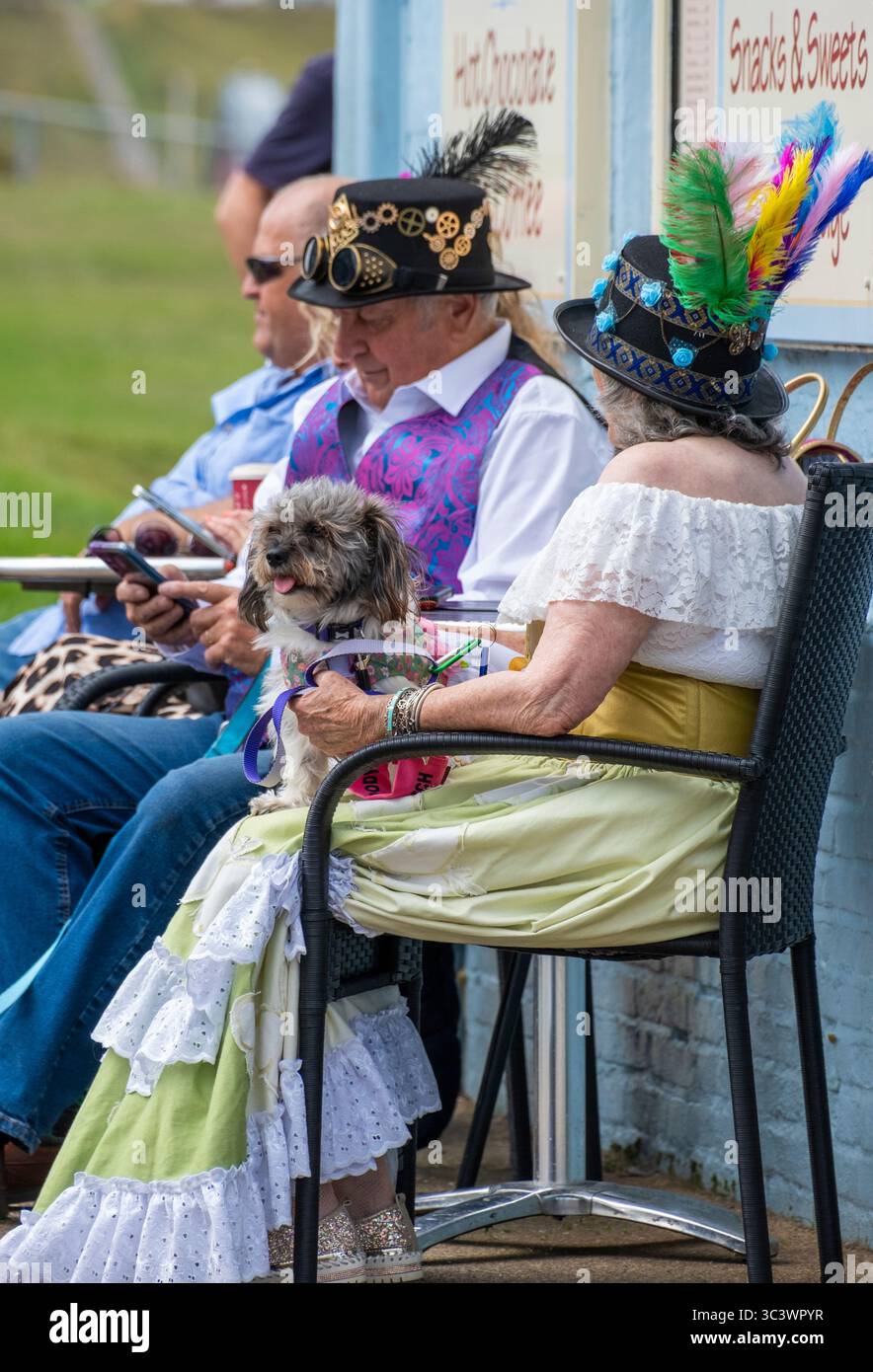 Whitby, North Yorkshire, England. UK. 27th July, 2025. Steampunks out in force at Whitby steampunk weekend. Credit: Alan Dawson/Alamy Live News Stock Photo