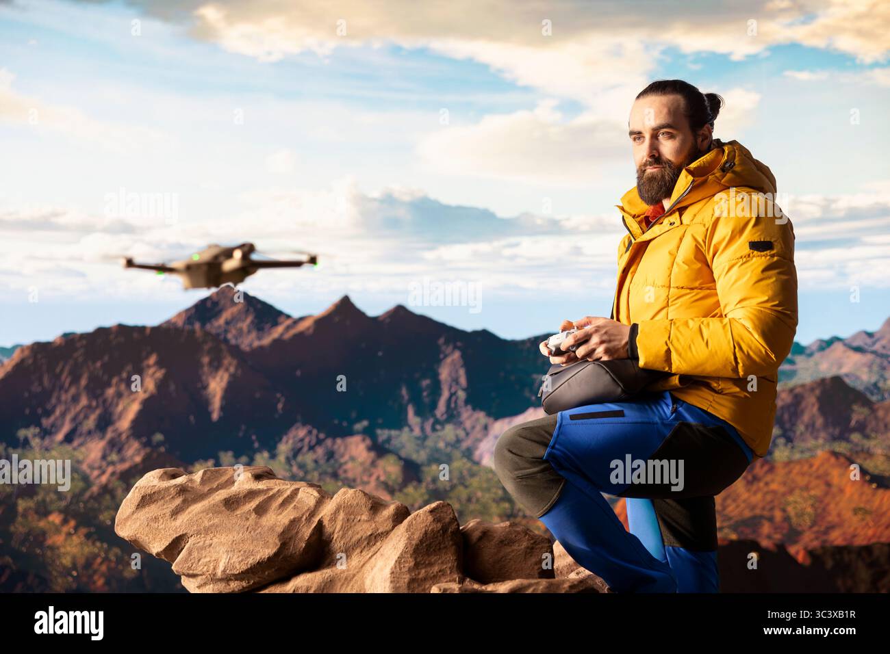 Aerial footage captures mountain range hi-res stock photography and ...