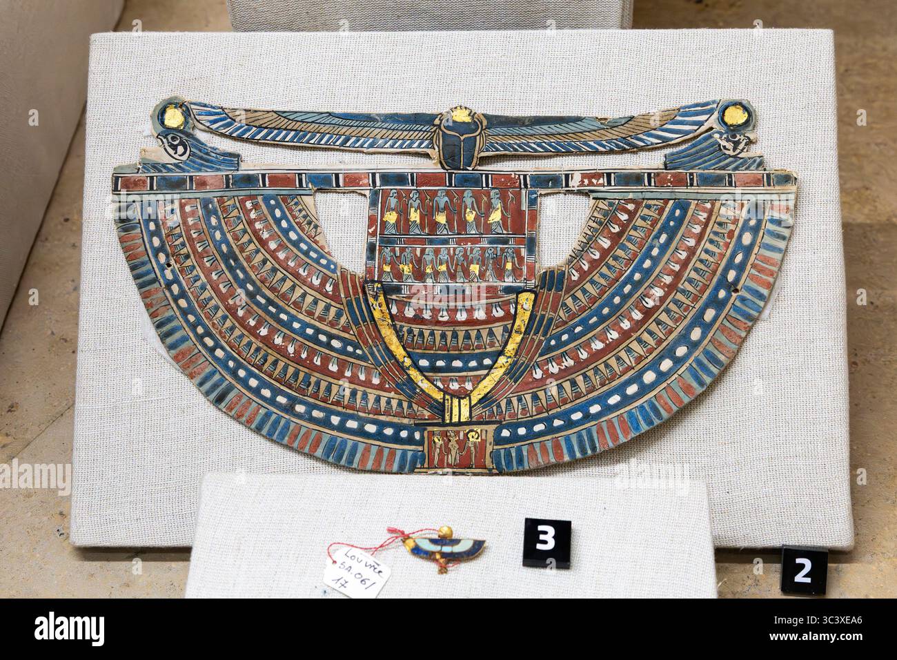 Saqqara(Saqqarah, Sakkara), Imhotep Museum, chest cover of cartonage, Giza,Egypt, North Africa, Africa Stock Photo