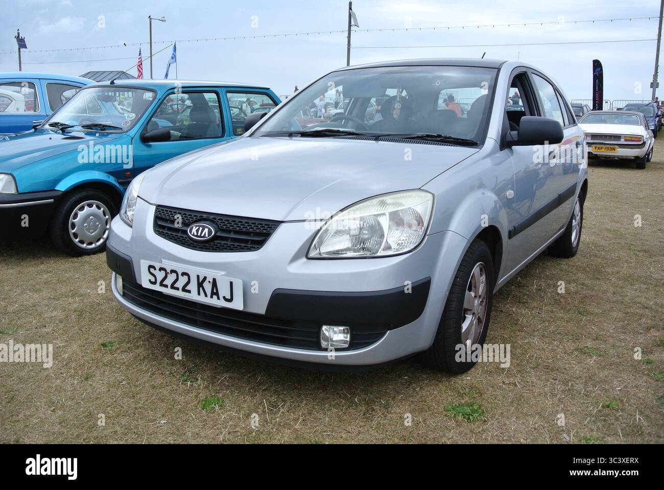 A 2008 Kia Rio parked on display at the English Riviera classic car ...