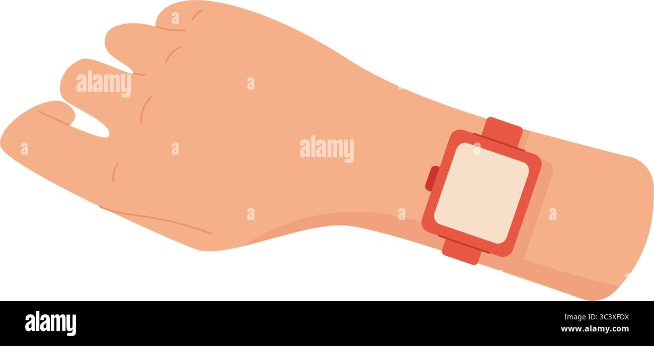 Hand Holds Smart Watch With Blank Screen Stock Vector