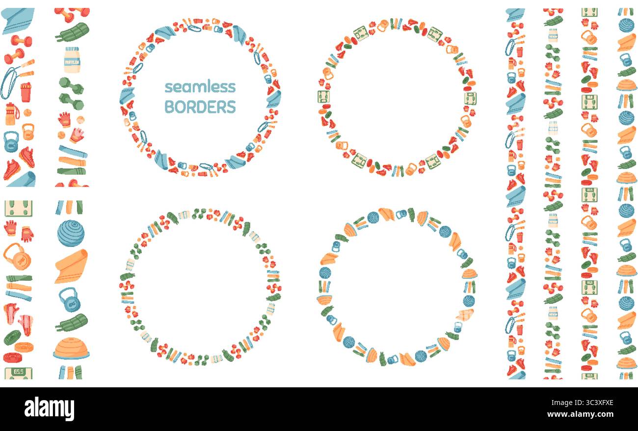 Colorful Seamless Border For Sport Banner Pattern Stock Vector