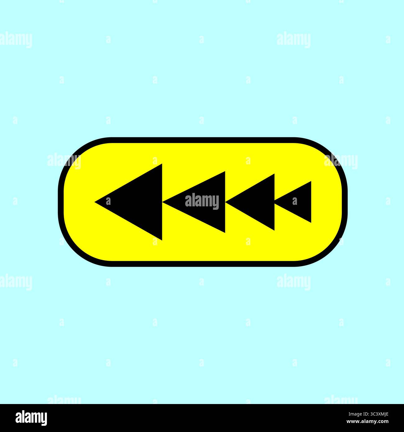 Fast rewind icon. Media player control. Playback arrow Vector. Entertainment button. Stock Vector