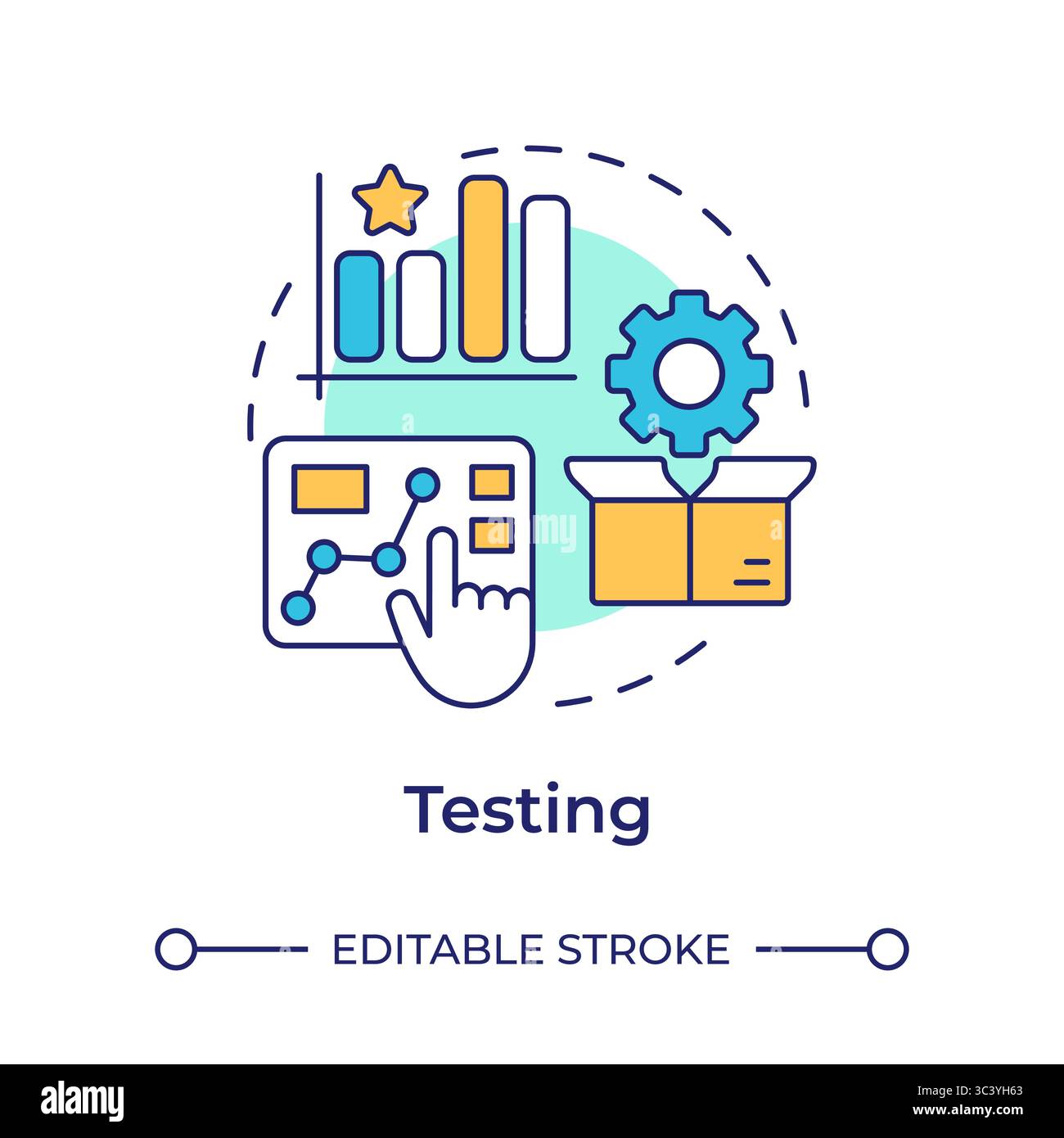 Testing multi color concept icon Stock Vector