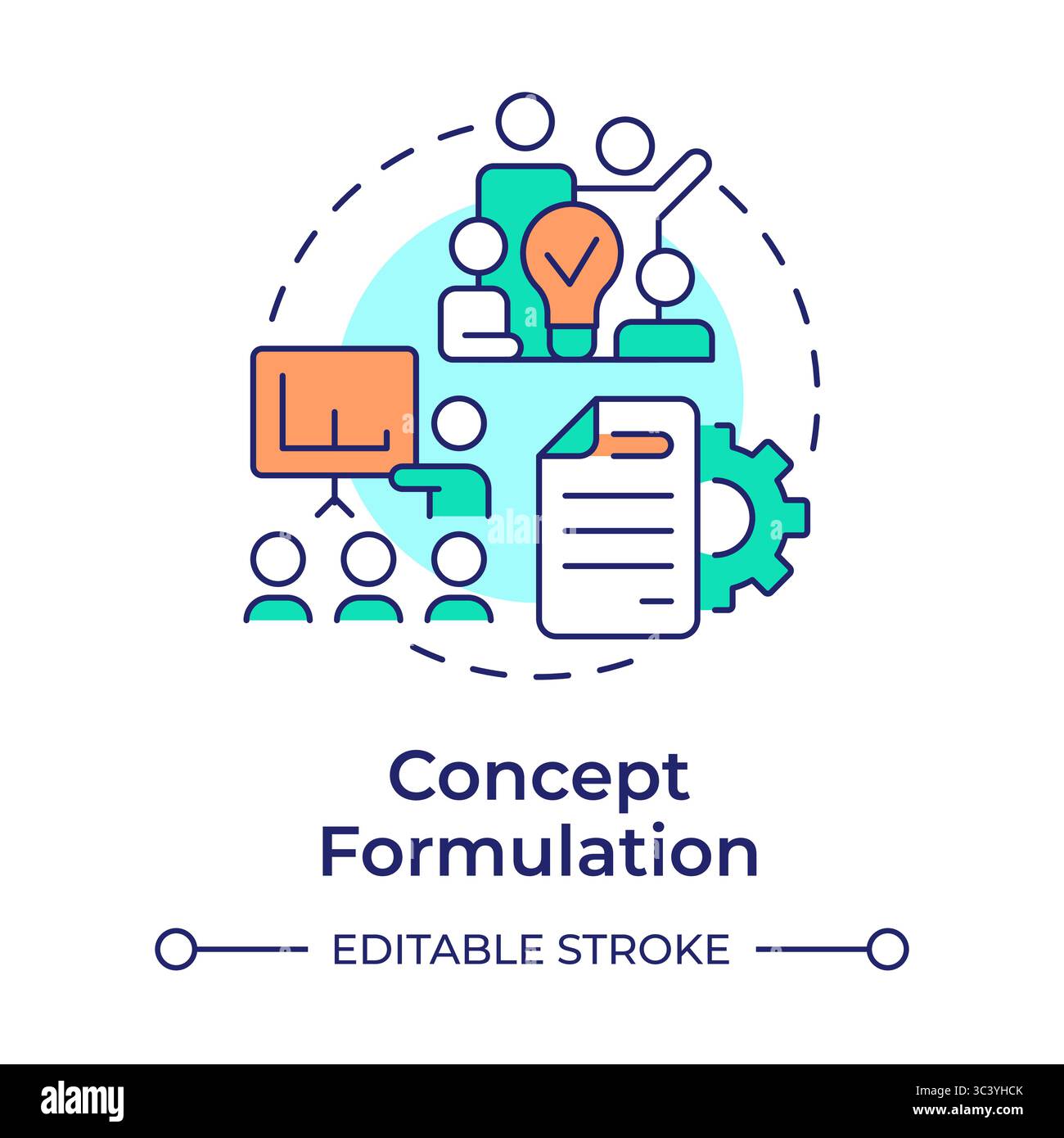 Concept formulation multi color concept icon Stock Vector