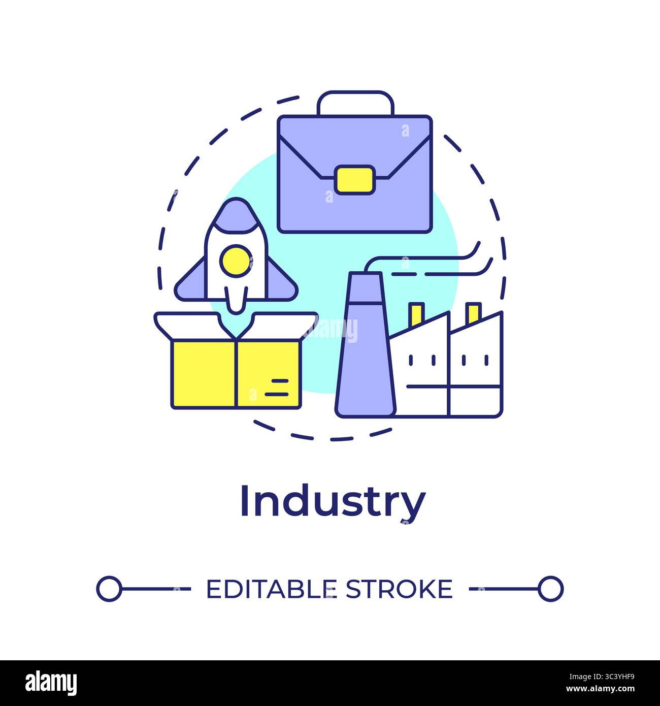 Industry multi color concept icon Stock Vector