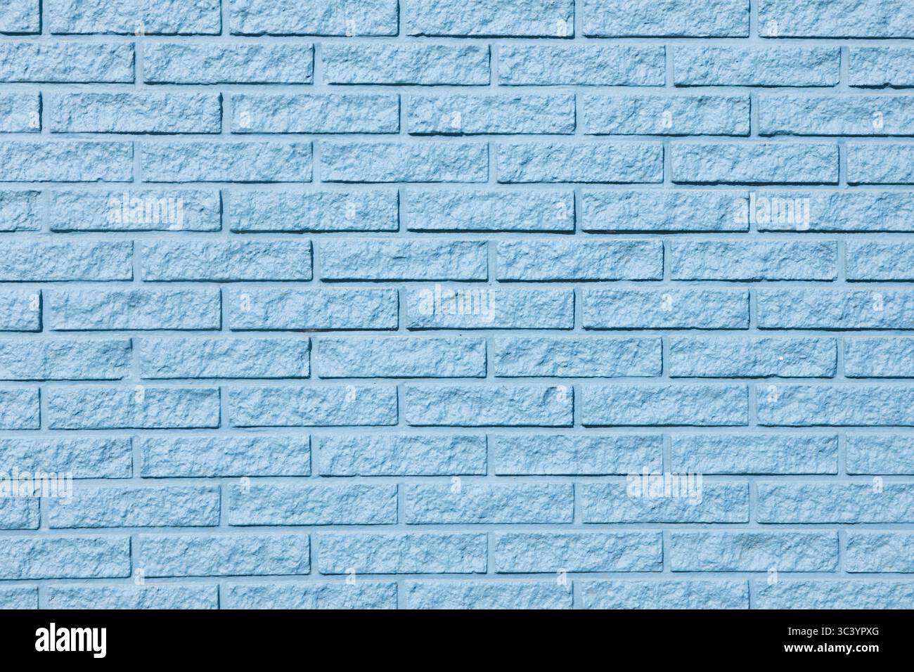 Brick wall painted blue, background with copy space, blue brick wall background Stock Photo