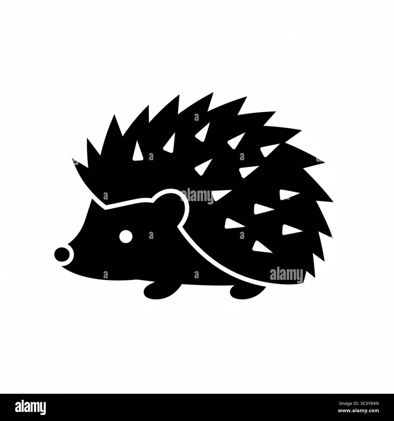 Black Hedgehog Graphic Icon – Vector Illustration Isolated on White ...