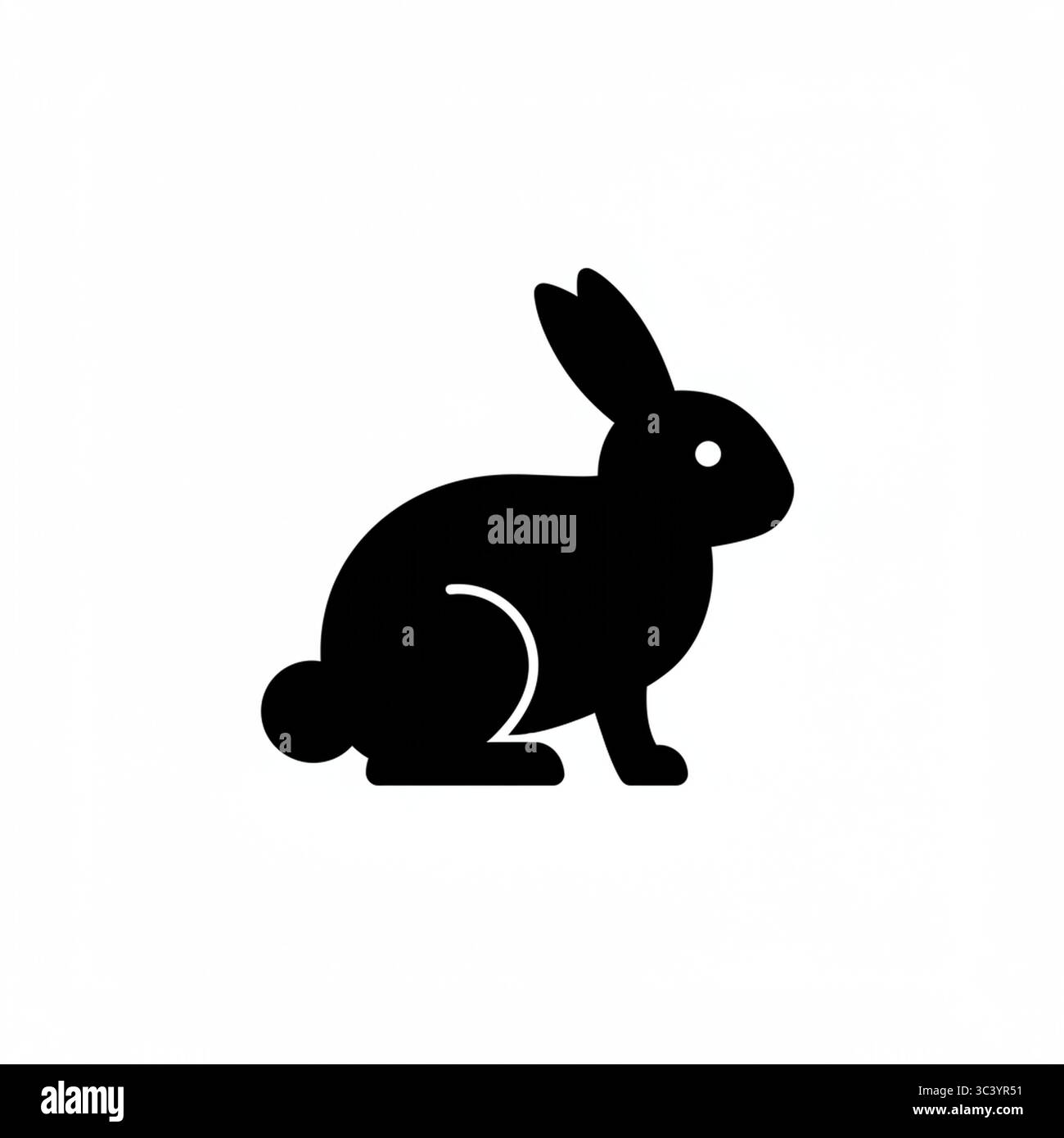 Black Rabbit Graphic Icon – Vector Illustration Isolated on White ...