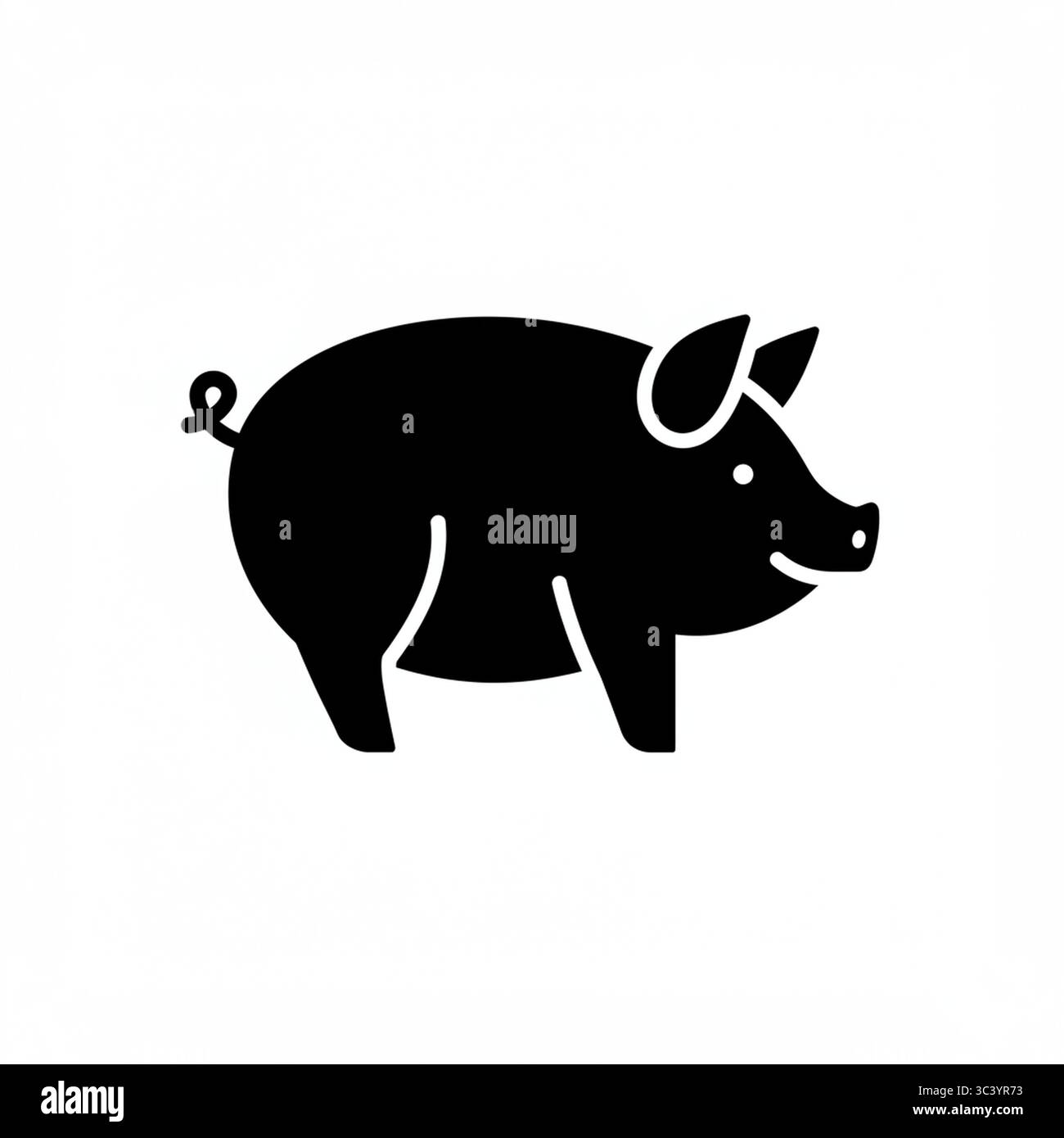 Black Pig Graphic Icon – Vector Illustration Isolated on White ...