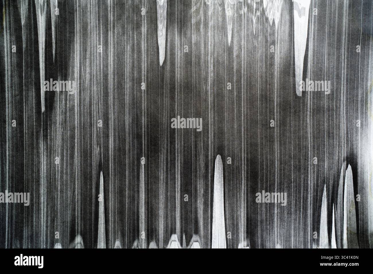 Horrific Noisy Black Background with Smudges and Printing Glitches Stock Photo