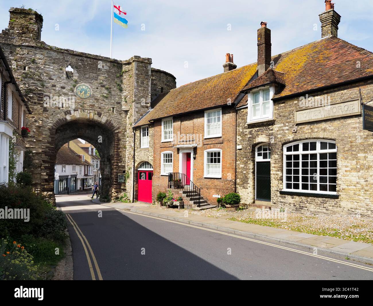 The Landgate and Tower Forge on East Cliff in Rye East Sussex England Stock Photo