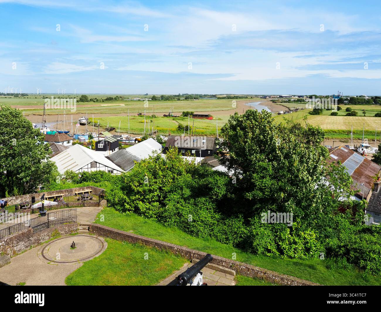 View along the River Rother from Ypres Tower in Rye East Sussex England Stock Photo