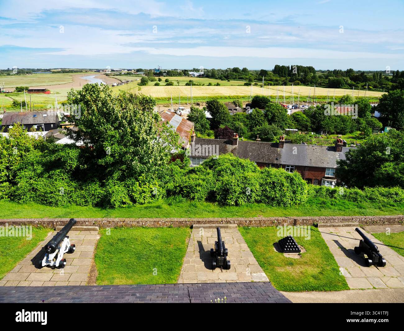 View along the River Rother from Ypres Tower in Rye East Sussex England Stock Photo