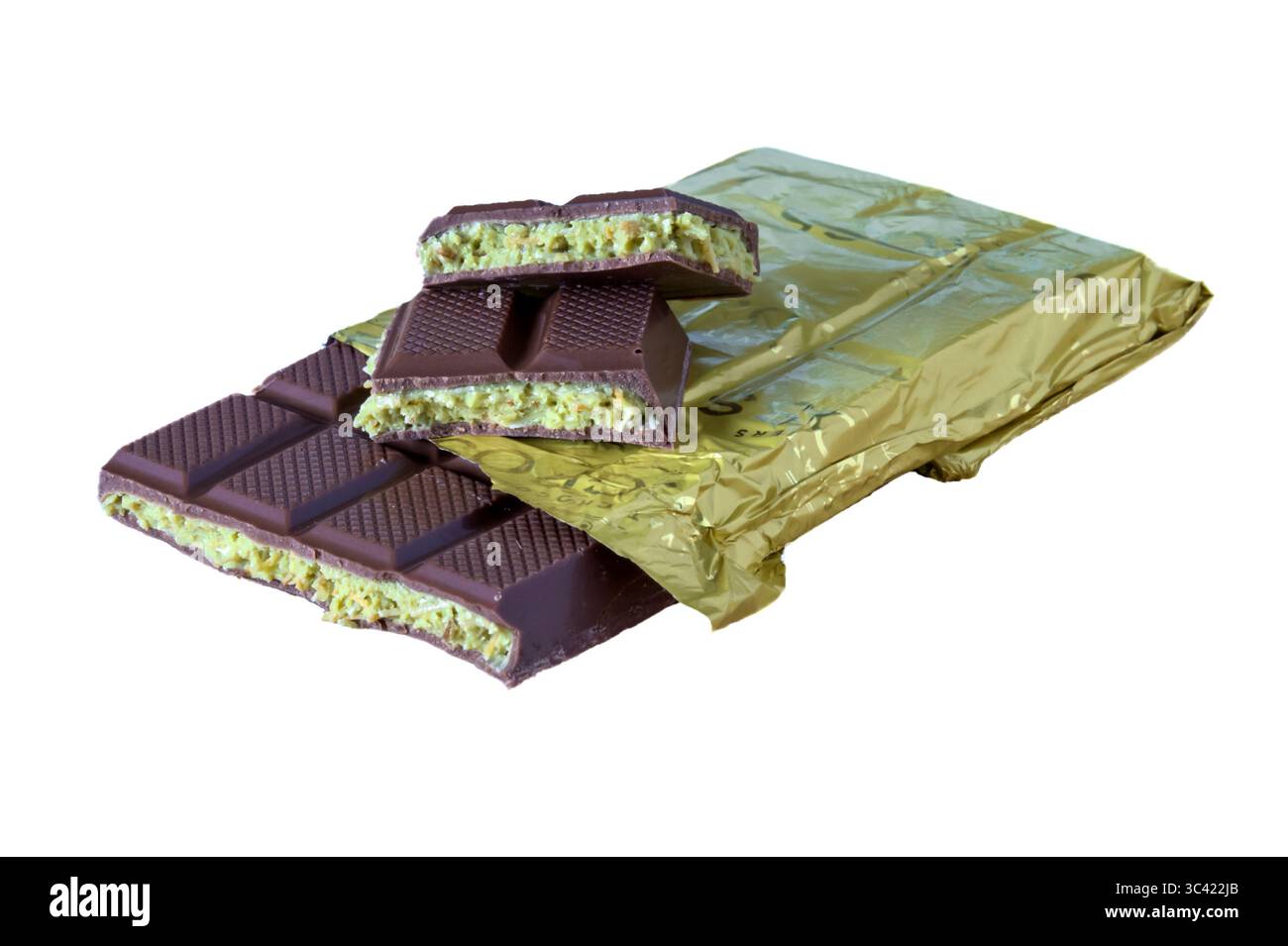 A bar of Dubai chocolate. Stock Photo