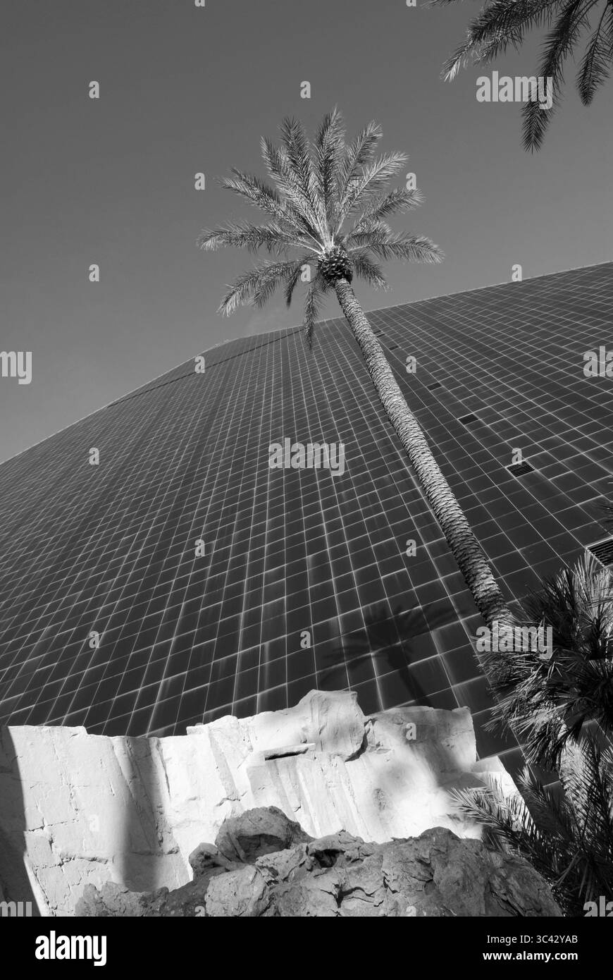 Luxor Hotel and Casino pyramid building in Las Vegas, Nevada, USA – iconic architecture designed for entertainment, leisure, and gambling. Stock Photo
