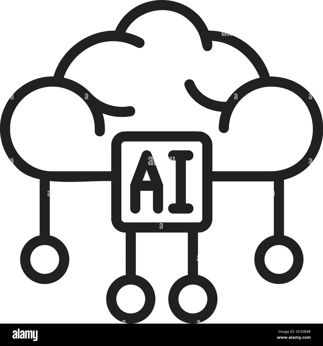 AI cloud icon. Suitable for mobile apps, web apps and print media. Stock Vector