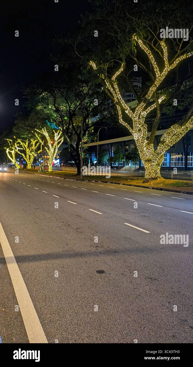 breathtaking sunset photography scene unfolds at Batu Caves Malaysia, where a golden hour sky meets urban tower lights and road night lighting. From - Smartphone Captured Stock Image