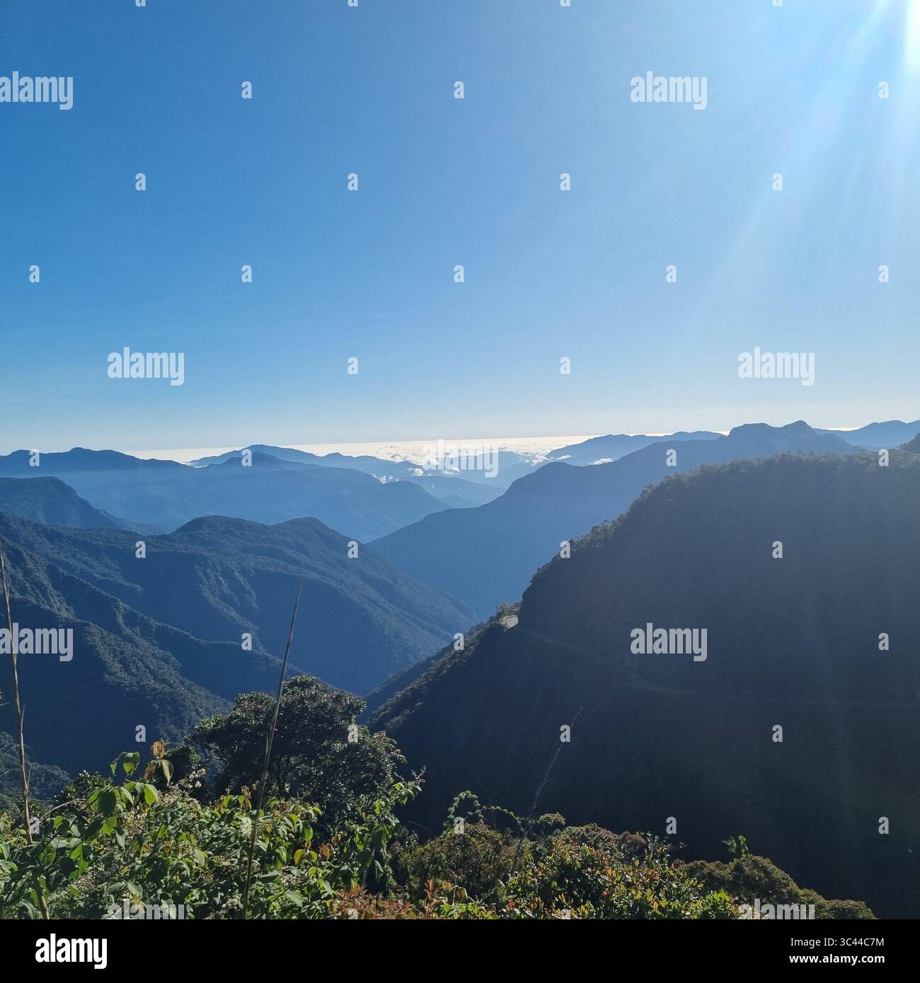 Mountain Landscapes of Death Road Bolivia - Smartphone Captured Stock Image