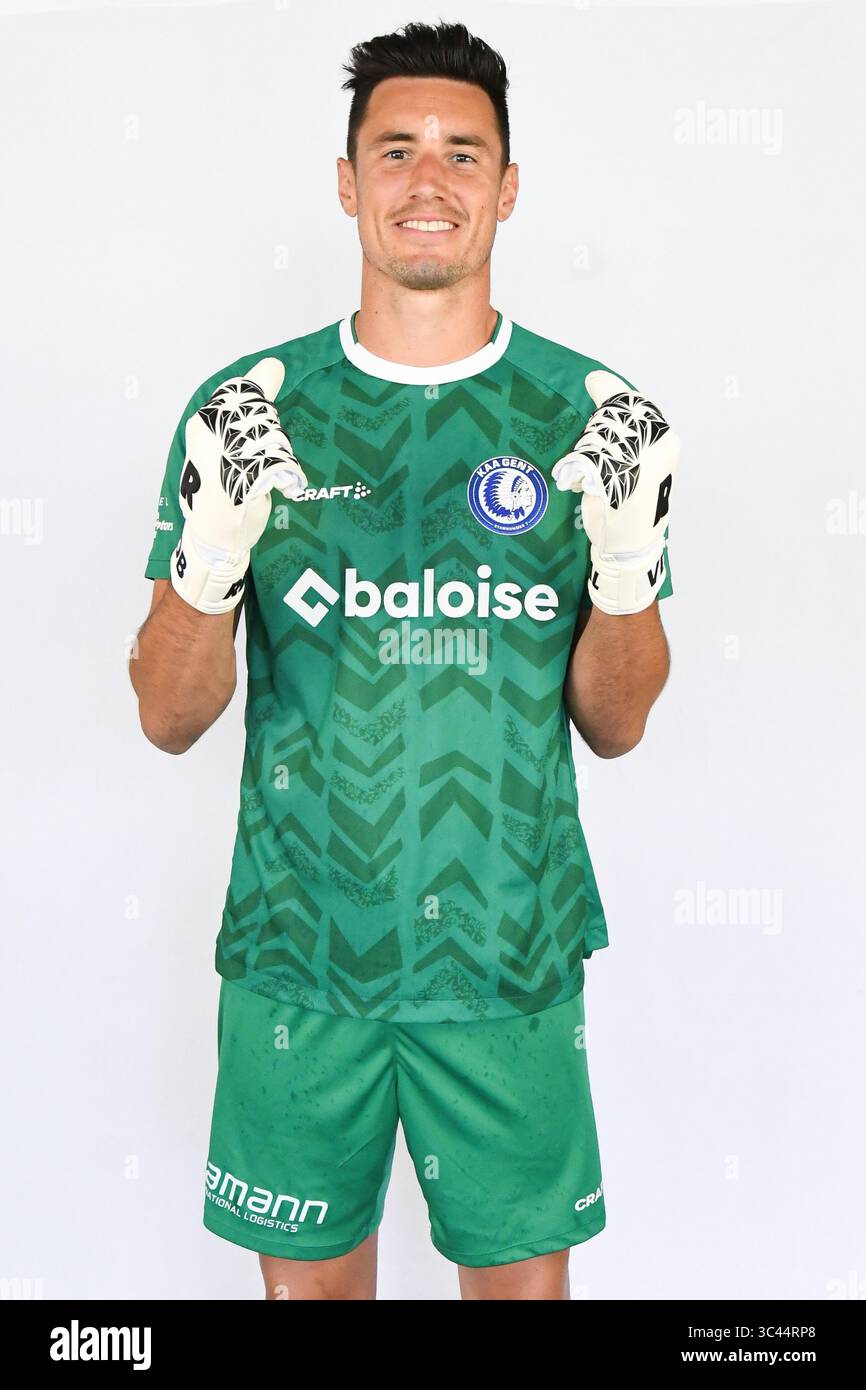 Gent's goalkeeper Tom Vandenberghe poses for a portrait picture at the