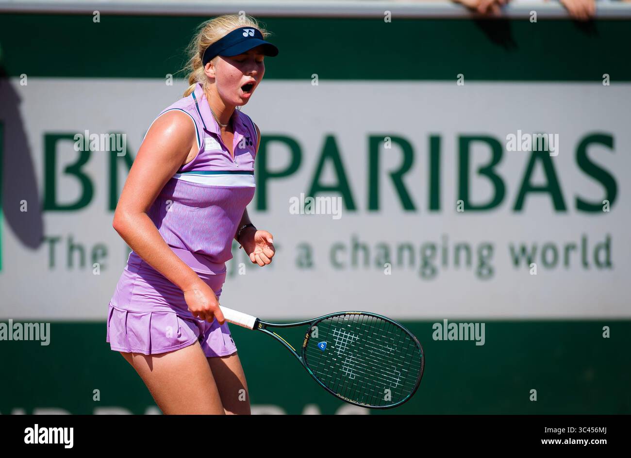 May 30, 2021: Clara Tauson of Denmark in action during the first round of the 2021 Roland Garros Grand Slam Tournament against Ekaterine Gorgodze of Georgia (Credit Image: © Rob Prange/AFP7 via ZUMA Wire) Stock Photo