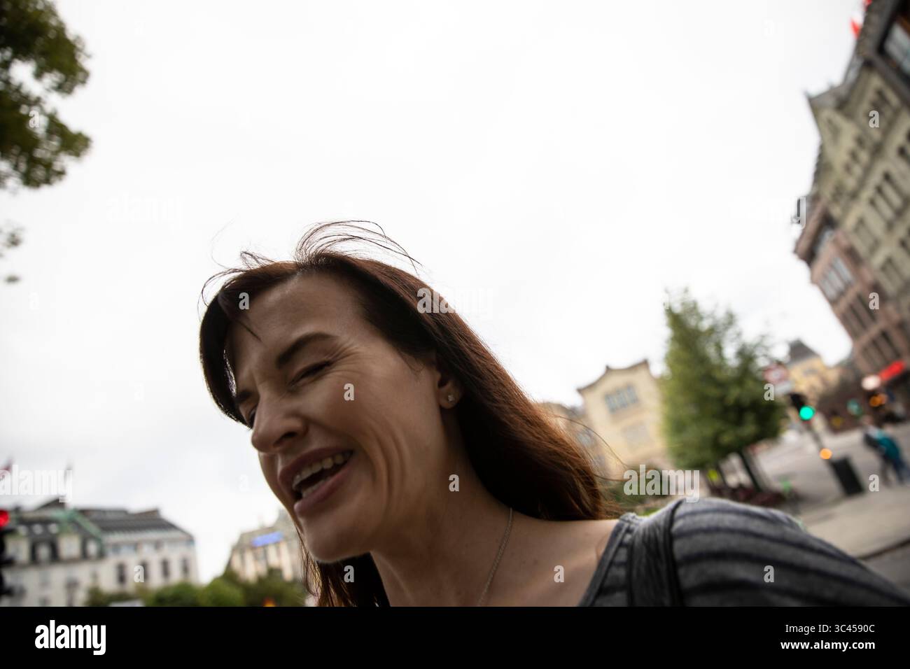 August 28, 2019, Oslo, Norway: A young woman, having a horrible anxiety ...