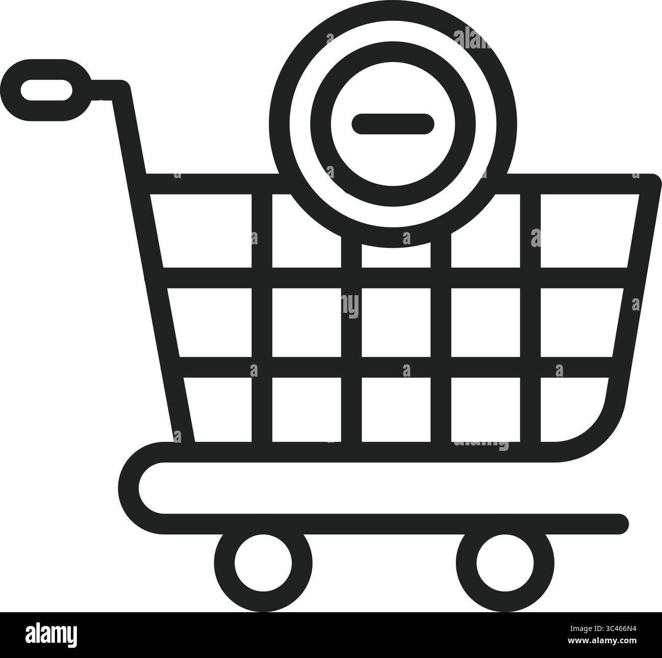 Remove from cart icon. Suitable for mobile apps, web apps and print media. Stock Vector