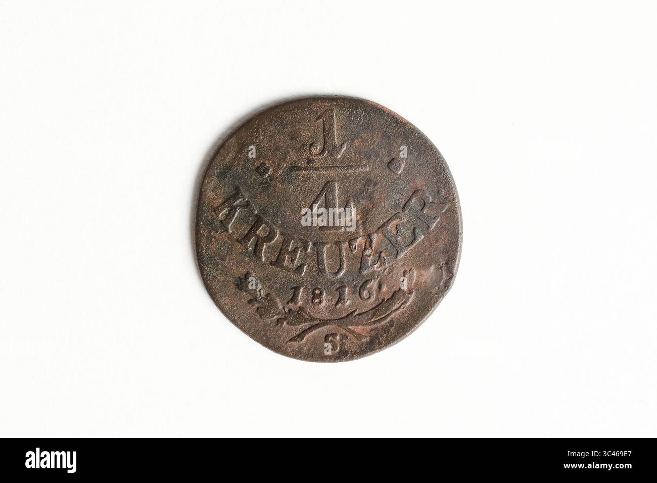 A Rare Vintage 1816 1 4 Kreuzer Coin From Austria Featuring A Detailed