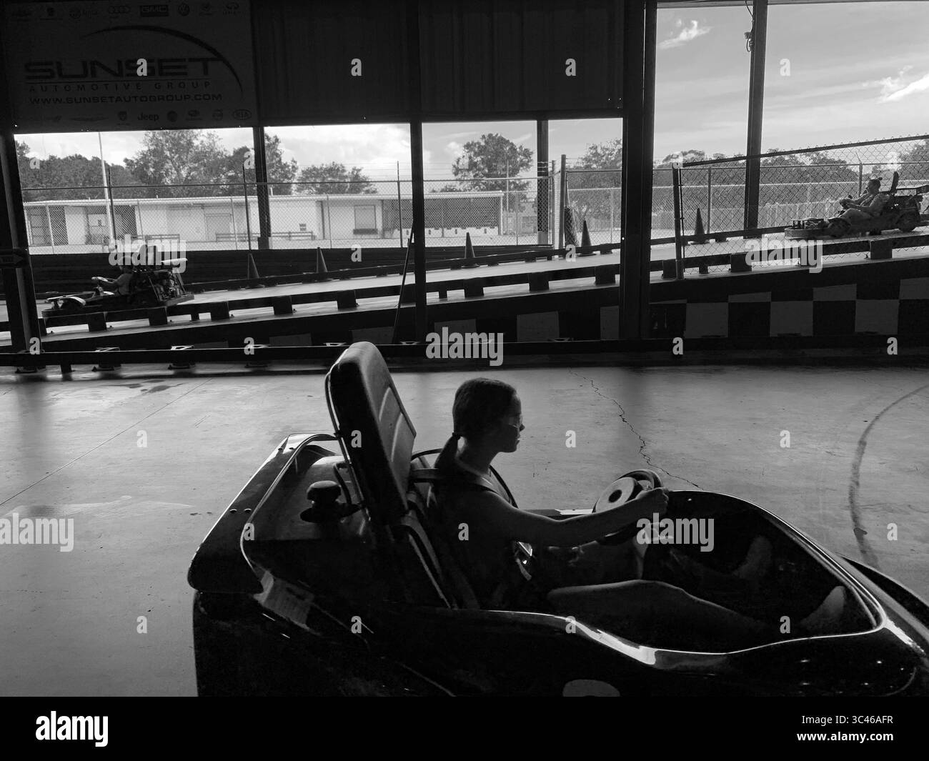 June 6, 2021, SARASOTA, FLORIDA, USA: Livingston Amusements in Sarasota, entertainment experience, hang out, play games, eat, drink and socialize, shoot some pool, grab a bite, score some prizes from the game room, burn some rubber in the indoor go kart track. Largest arcade in Sarasota, and one of the largest prize centers in Florida. SERVING SARASOTA FOR THIRTY YEARS. (Credit Image: © John Marshall Mantel/ZUMA Wire) Stock Photo