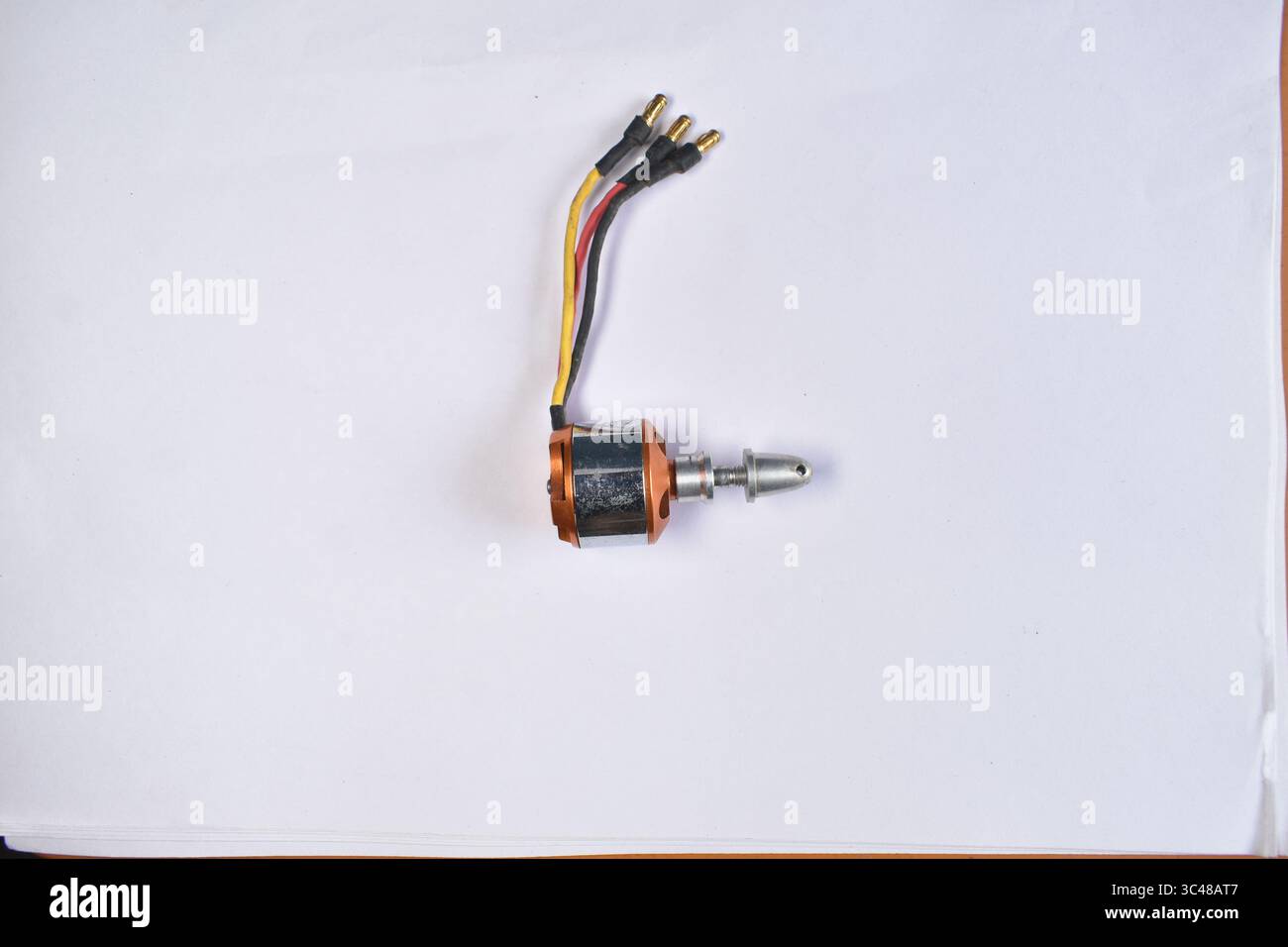 High-performance brushless drone motor for UAVs and quadcopters, designed for speed, efficiency, and reliable aerial performance in various app. Stock Photo