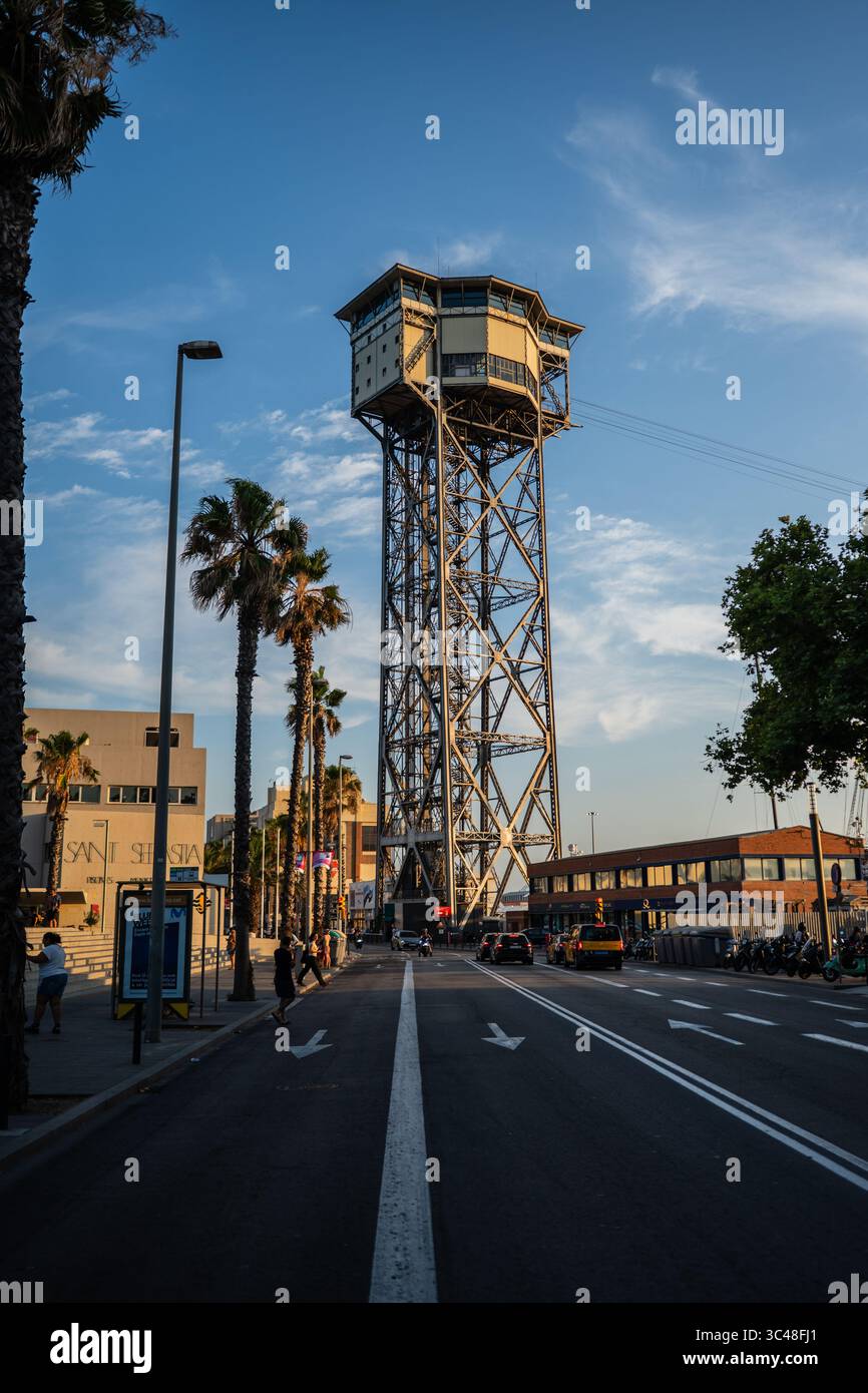 Cable Car | Port Station tower in Barcelona, Spain Stock Photo - Alamy