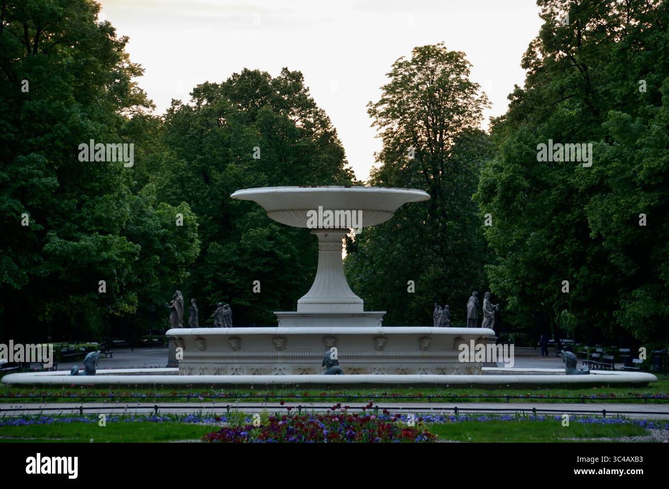 Fountain in the Saxon Garden, Warsaw, Masovian Voivodeship, Poland, Europe Stock Photo
