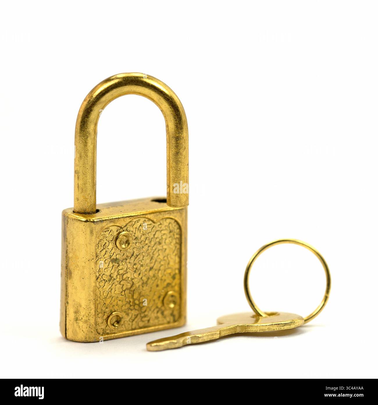 Padlock isolated against a white background Stock Photo