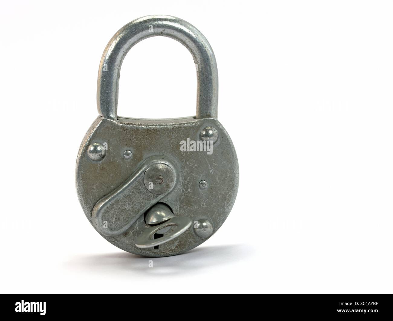 Padlock isolated against a white background Stock Photo