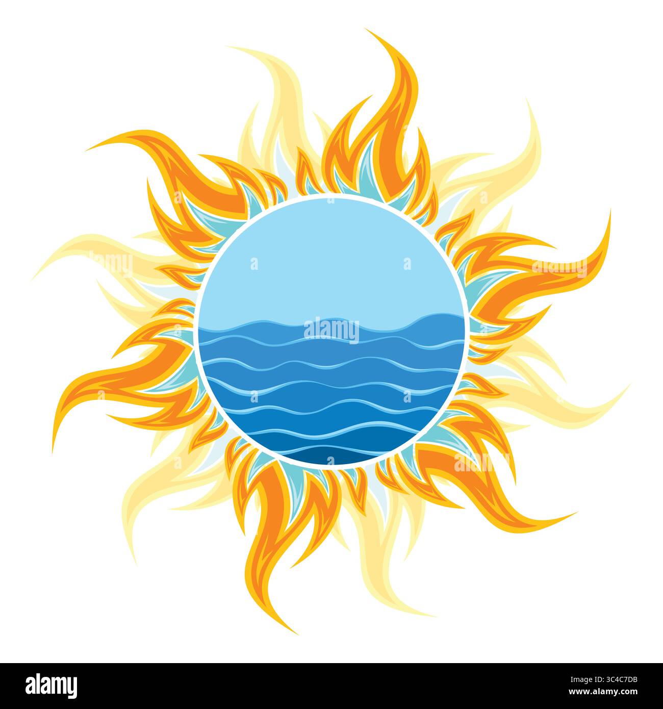 The Blue sea with bright summer sun Stock Vector Image & Art - Alamy