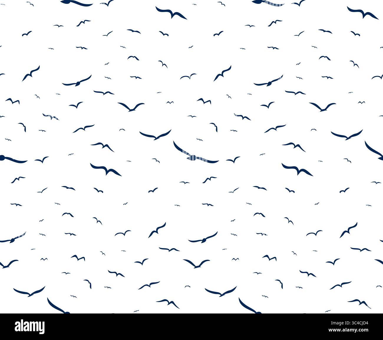 Seamless background with birds flying. Stock Vector