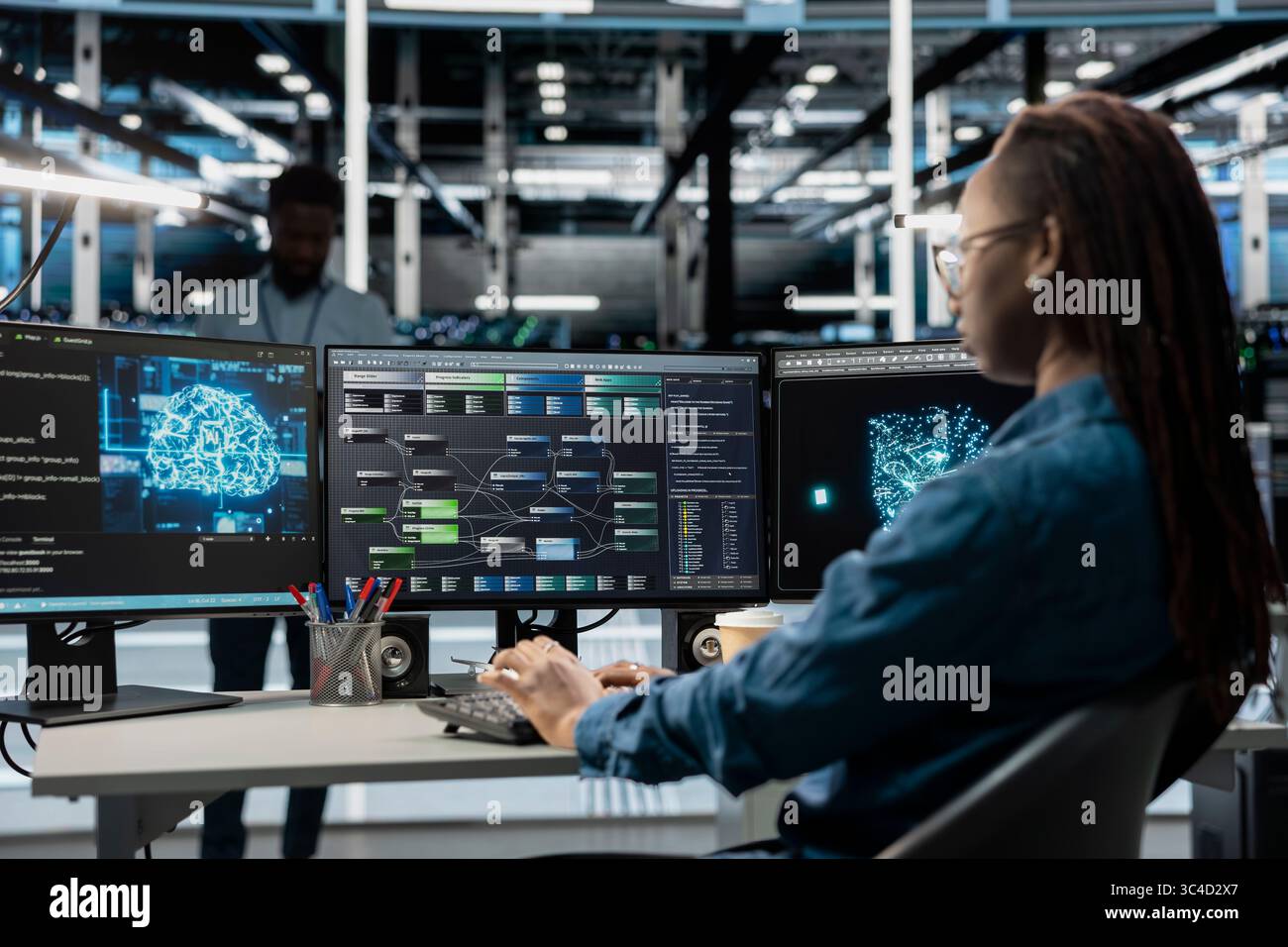 Admin in data center using artificial intelligence computing simulating ...