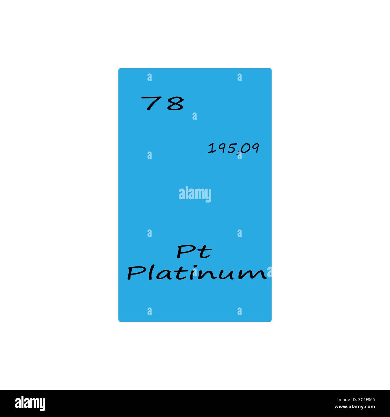 Platinum element illustration. Seventy eight atomic number. Chemical ...