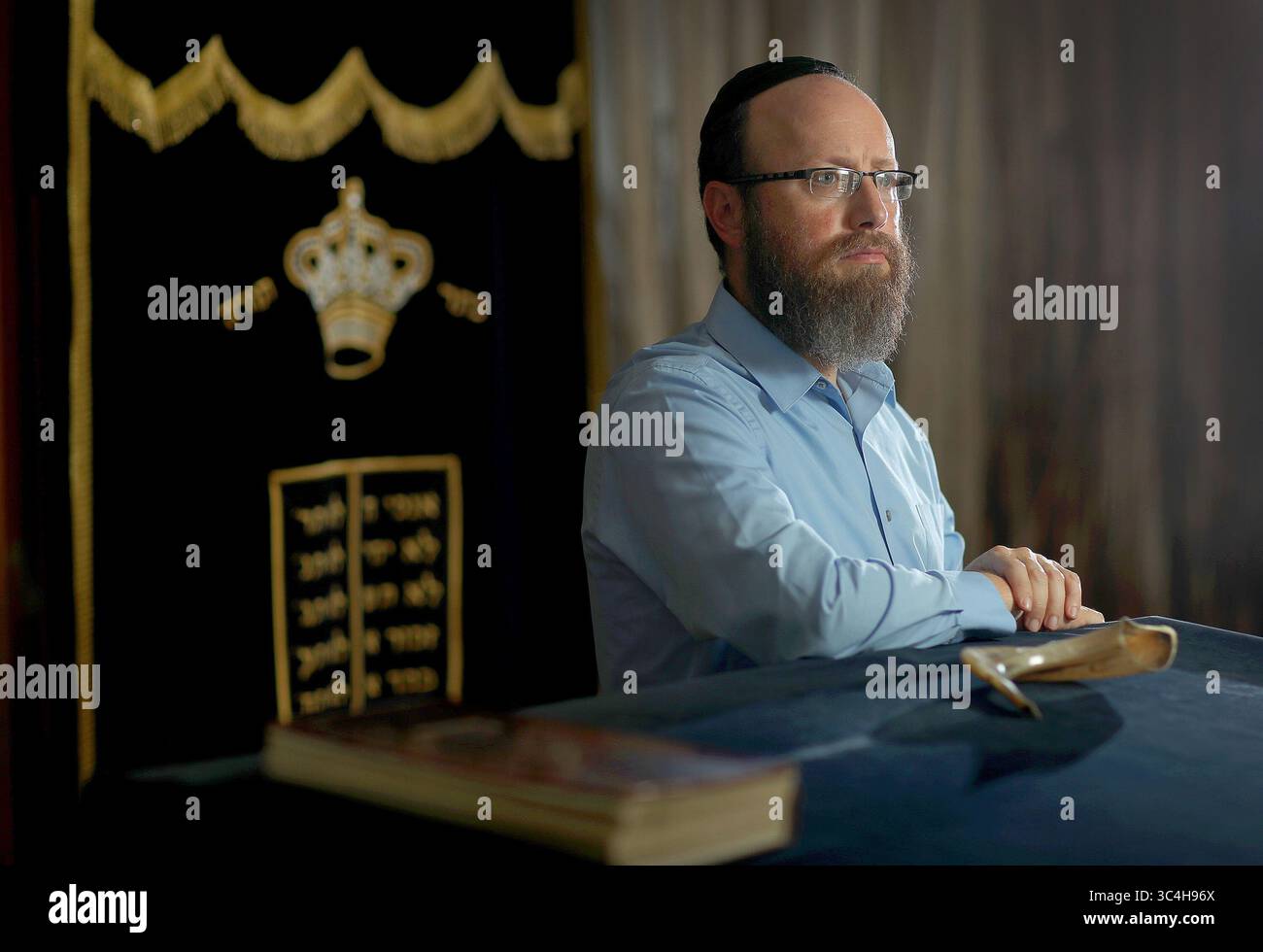 August 30, 2018 - Parkland, FL, USA - Rabbi Mendy Gutnick leads the Chabad of Parkland. On the night of the shooting, Rabbi Gutnick raced from the Coral Springs Marriott to area hospitals and back, traveling with panicking parents demanding to know where their injured children were taken. As BSO officers and detectives issued death notifications to grieving parents at the Marriott, Gutnick was there, giving his shoulder for parents to cry on. (Credit Image: © Mike Stocker/Sun Sentinel/TNS via ZUMA Wire) Stock Photo