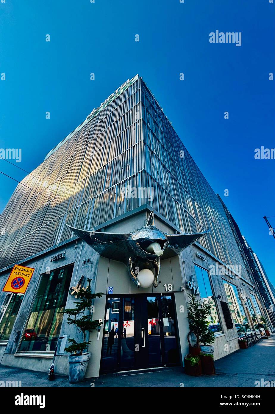 Hotel AX in Välimerenkatu, Helsinki, Finland. - Smartphone Captured Stock Image