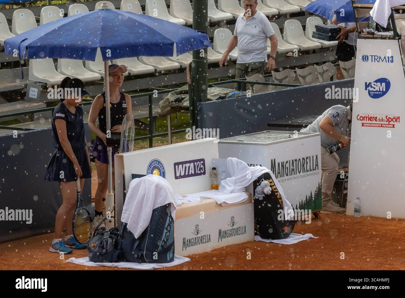 Palermo, Italy. 26th July, 2025. Palermo Ladies Open 2025: Estelle Cascino and Shuo Feng vs Momoko Kobori and Ayano Shimizu. Momoko Kobori And Ayano Shimizu during a final match in Palermo. (Photo by Antonio Melita/Pacific Press) Credit: Pacific Press Media Production Corp./Alamy Live News Stock Photo