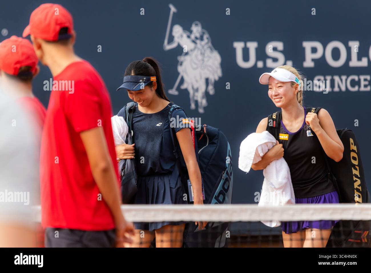Palermo, Italy. 26th July, 2025. Palermo Ladies Open 2025: Estelle Cascino and Shuo Feng vs Momoko Kobori and Ayano Shimizu. Momoko Kobori And Ayano Shimizu during a final match in Palermo. (Credit Image: © Antonio Melita/Pacific Press via ZUMA Press Wire) EDITORIAL USAGE ONLY! Not for Commercial USAGE! Stock Photo