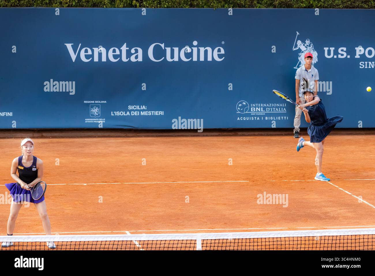 Palermo, Italy. 26th July, 2025. Palermo Ladies Open 2025: Estelle Cascino and Shuo Feng vs Momoko Kobori and Ayano Shimizu. Momoko Kobori And Ayano Shimizu during a final match in Palermo. (Credit Image: © Antonio Melita/Pacific Press via ZUMA Press Wire) EDITORIAL USAGE ONLY! Not for Commercial USAGE! Stock Photo