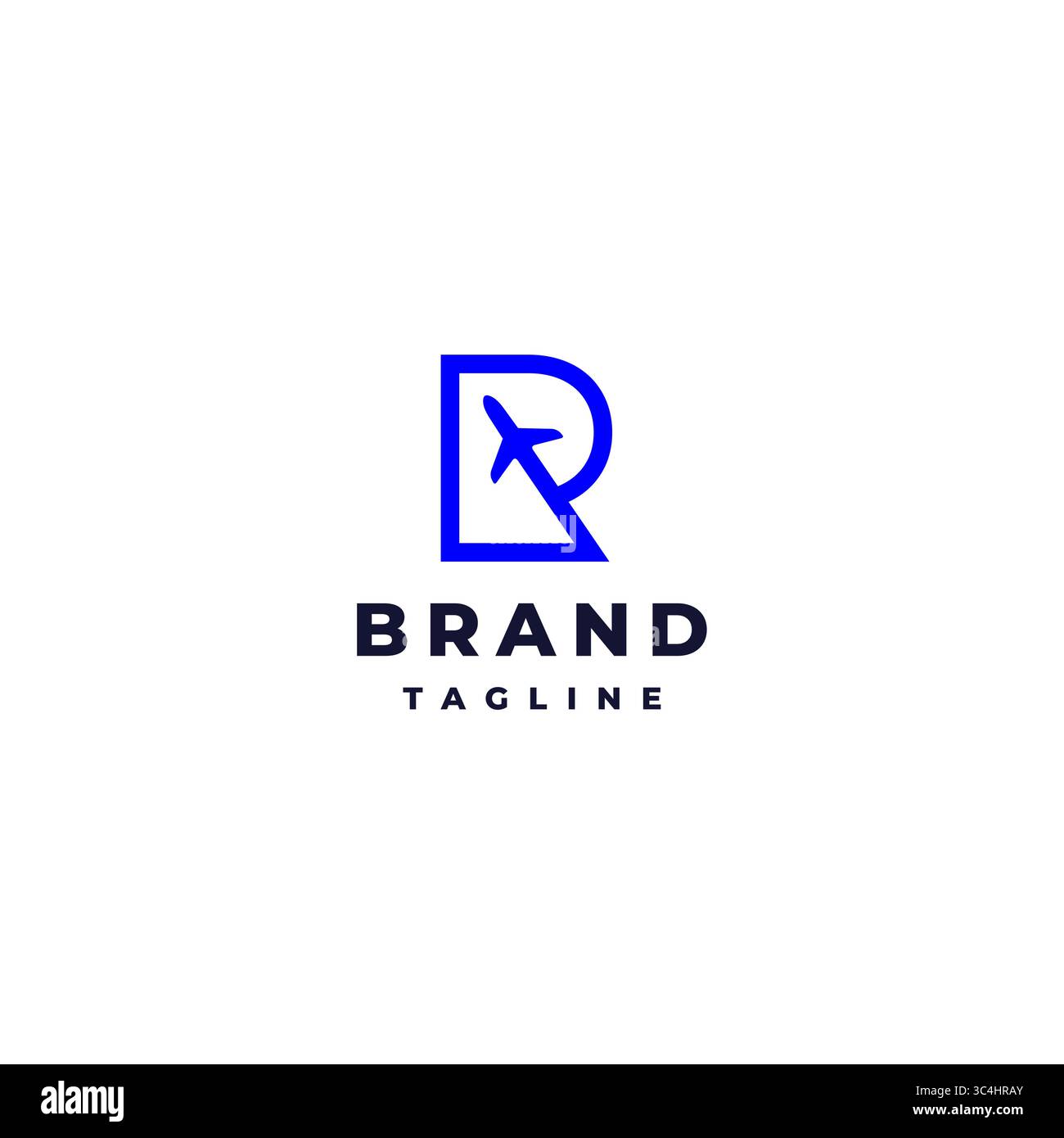Airplane Line Initial R Letter Logo Design. Airplane Line Forms Letter ...