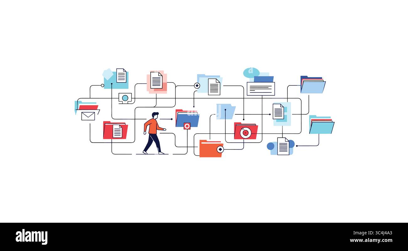 Visualizing a streamlined workflow process showing digital document ...