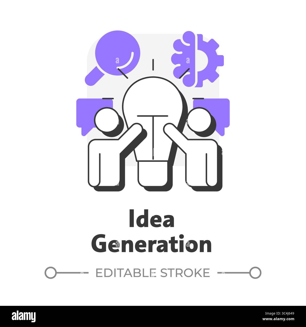 Idea generation flat outline concept icon Stock Vector Image & Art - Alamy