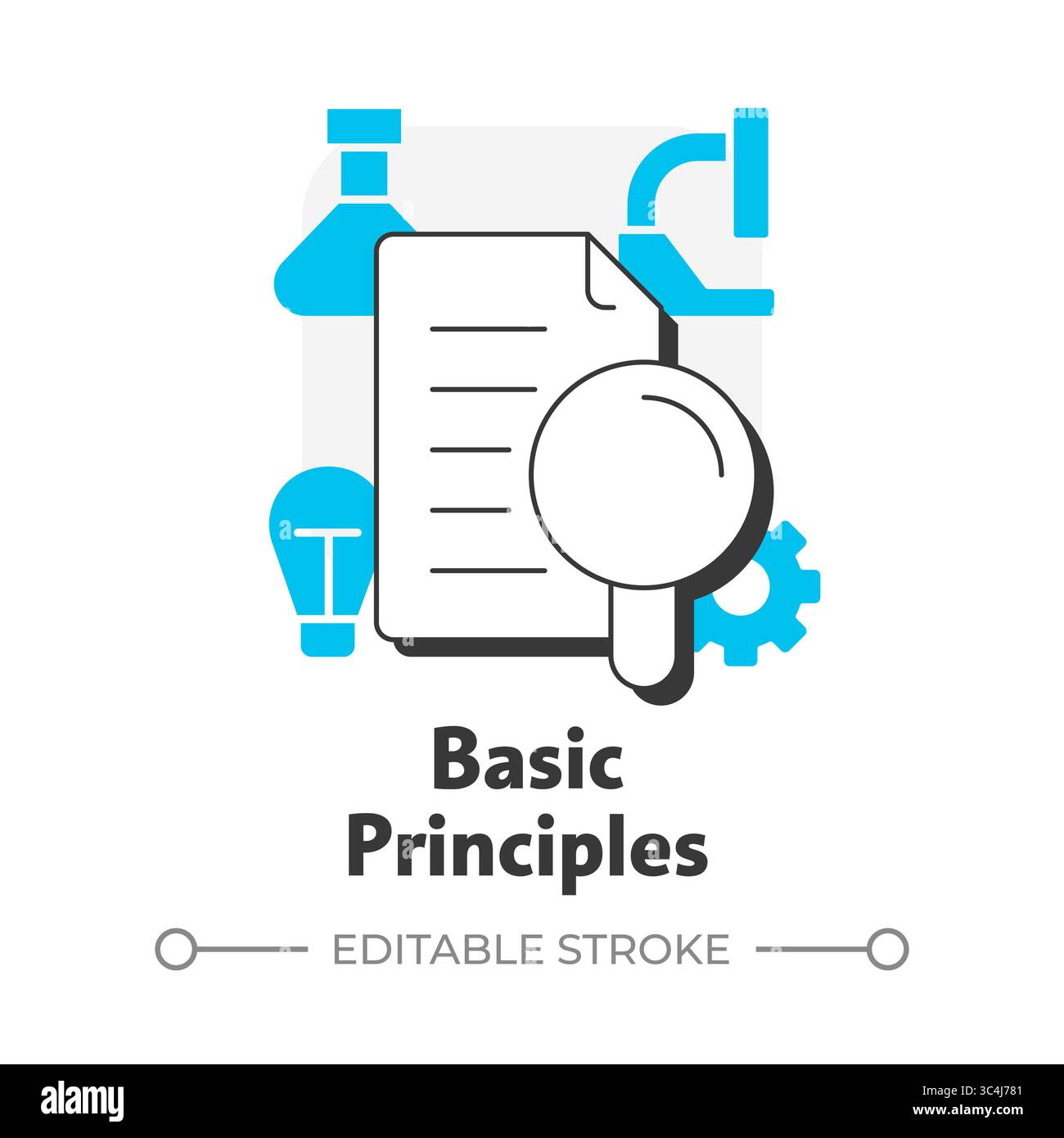 Basic principles flat outline concept icon Stock Vector Image & Art - Alamy