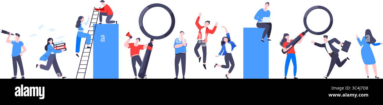 Teamwork concept with tiny people characters working together business ...
